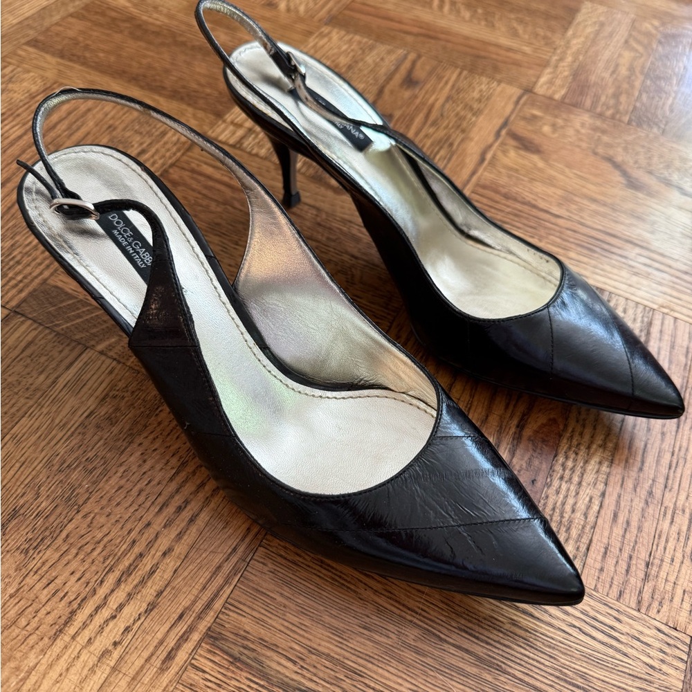 Dolce & Gabbana Black Slingback Heels